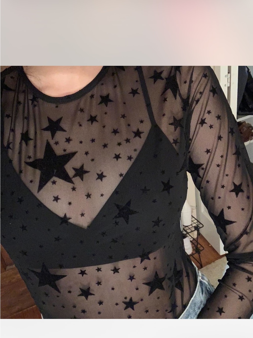 Nasty Gal Mesh How Star will you go Long Sleeve Bodysuit - Picture 5 of 10